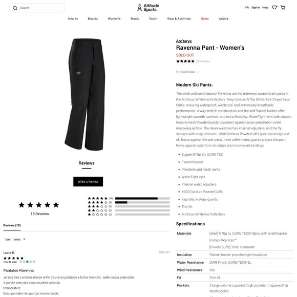 Arc'teryx Ravenna Gore-Tex Waterproof Ski/Snowboard Pants – Black – US 10 Tall - Picture 16 of 16